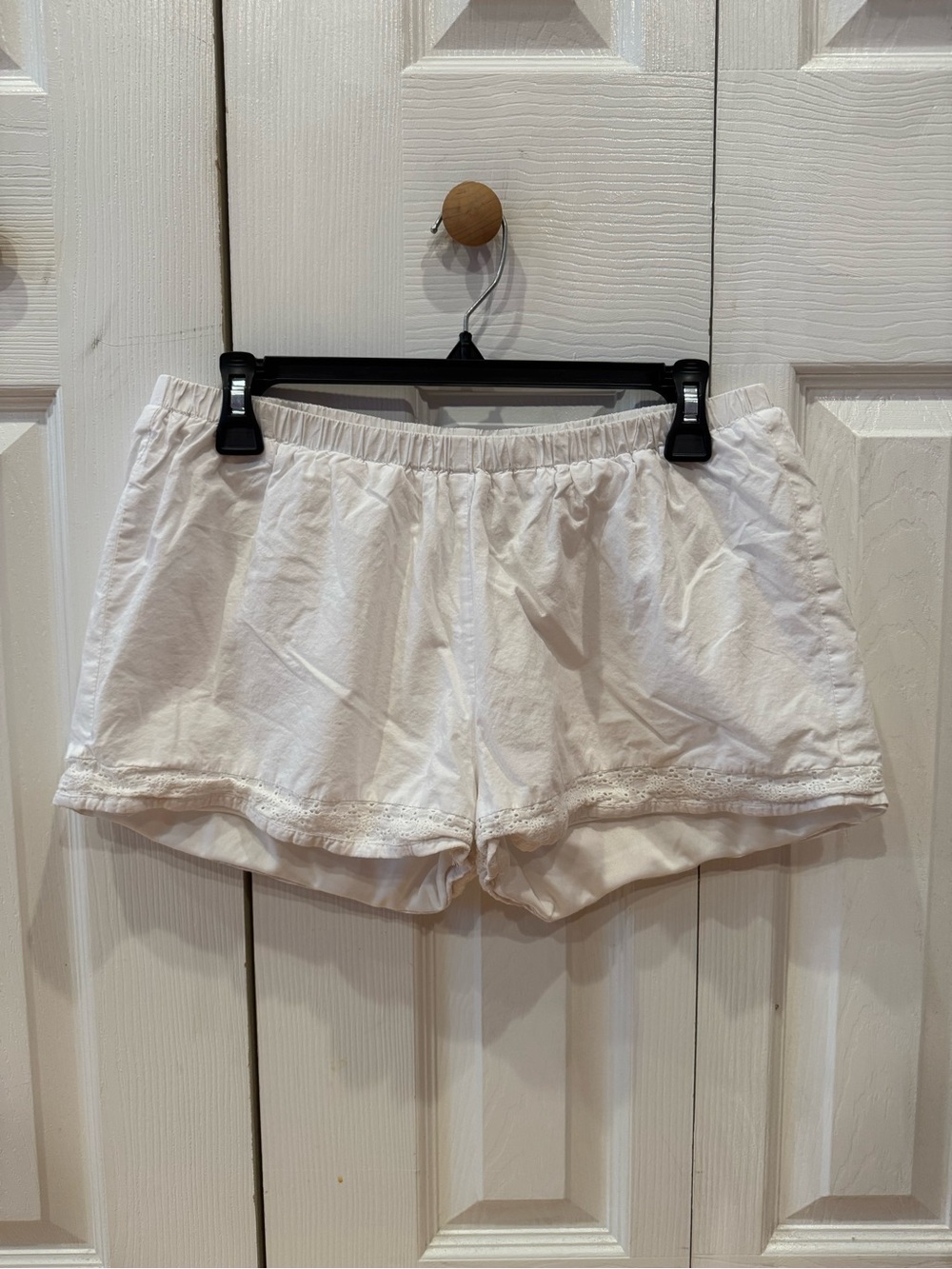 ASOS White Low Rise Cotton Mini Boxer Lace-Trim Elastic-Waist Shorts